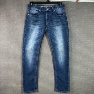 Vintage Genes Black Men Size W30 L32 Blue Slim Straight Fit Jeans